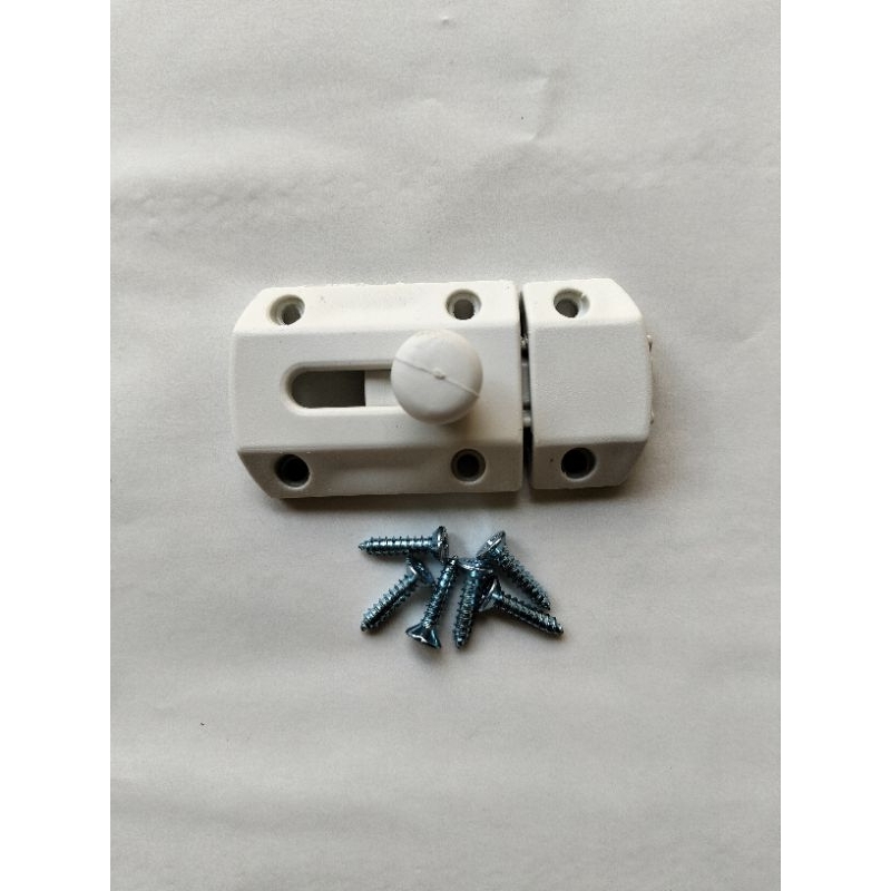 Grendel slot pintu PVC kunci plastik kamar mandi grendel slot toilet wc