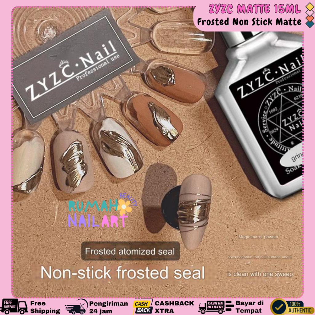 ZYZC Rubber Velvet Matte Top Coat Frosted 15ml Professional Nail Art / ZYZC Functional Glue Matt Top