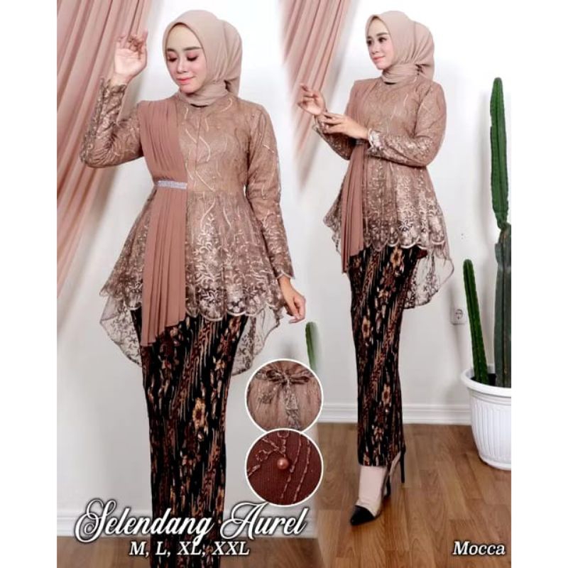 Setelan kebaya °°BLOUSE AURORA SELENDANG°°ini model kebaya terlaris di tahun 2021 hingga sekarang ke