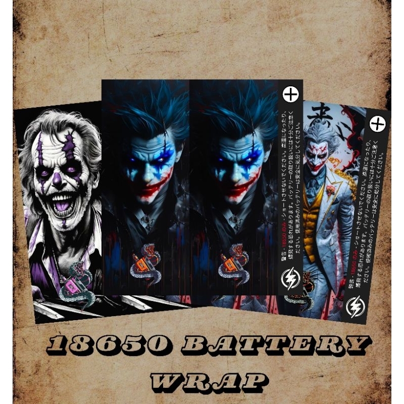 

AMBITIONSTORE - Stiker Skin Wrap Baterai 18650 Motif Joker™ V1 Series - Pelindung dan Penghias Baterai 18650 Untuk Segala Merek Baterai