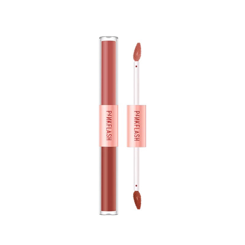 Pinkflash Duo Lipgloss || Lipstik Pinkflash 2IN1 Dual-ended Liquid Ombrelips Matte Velvet High Pigme
