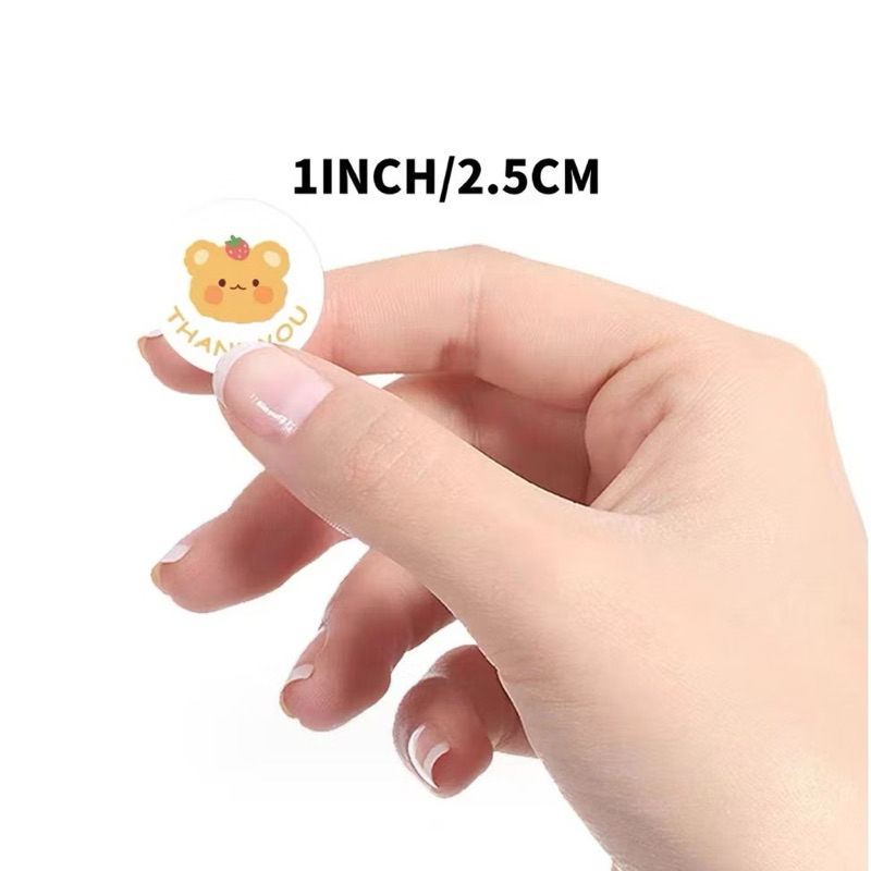 

Ready Stiker Label makanan thank you / selamat menikmati / Halal MUI / Stiker bulat estetik / stiker roll 2,5cm isi 500pcs