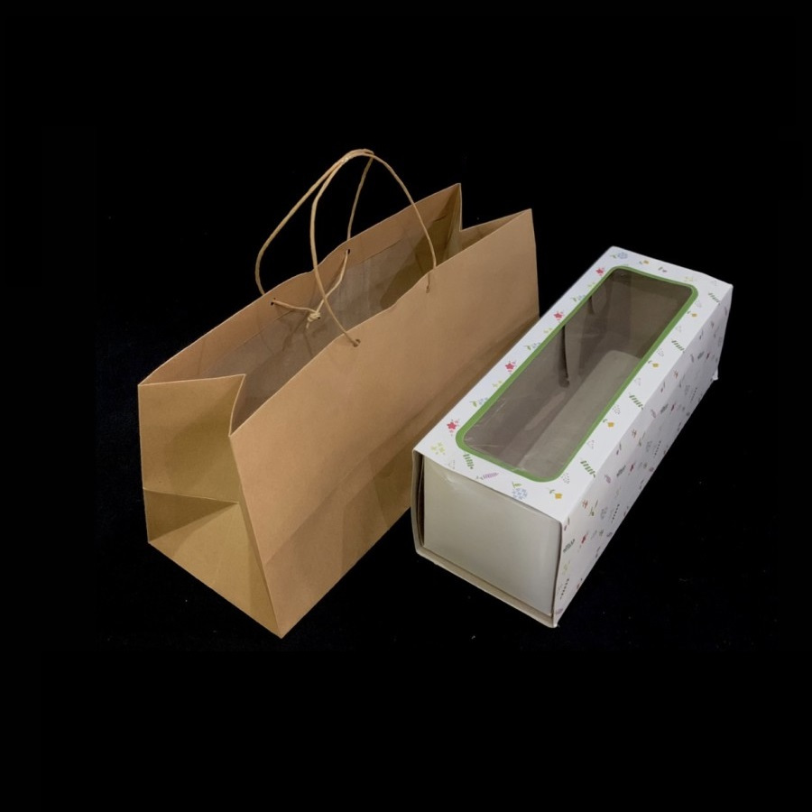 

10 Pcs Paper Bag Dus Bolu Gulung 32x12x15 Goodie Bag Dus Kue Brownies Tas Hampers Coklat Polos
