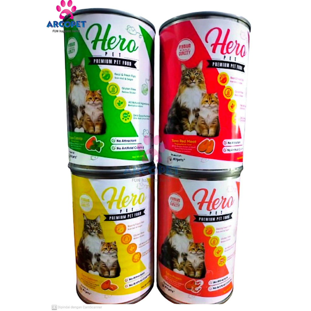 Hero Cat Food Kaleng 400 gr Makanan Kucing Basah
