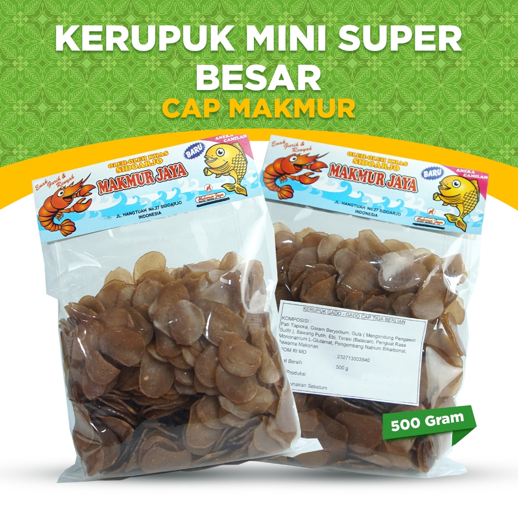 

KERUPUK MENTAH CAP MAKMUR, KERUPUK MINI SUPER BESAR RENYAH GURIH TANPA DIJEMUR