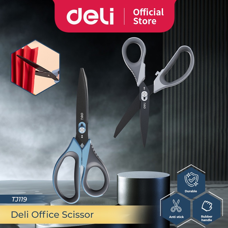 

Deli Scissor / Gunting Kertas 2in1 Anti Karat Pembuka Paket Gunting Kain Cutter TJ119