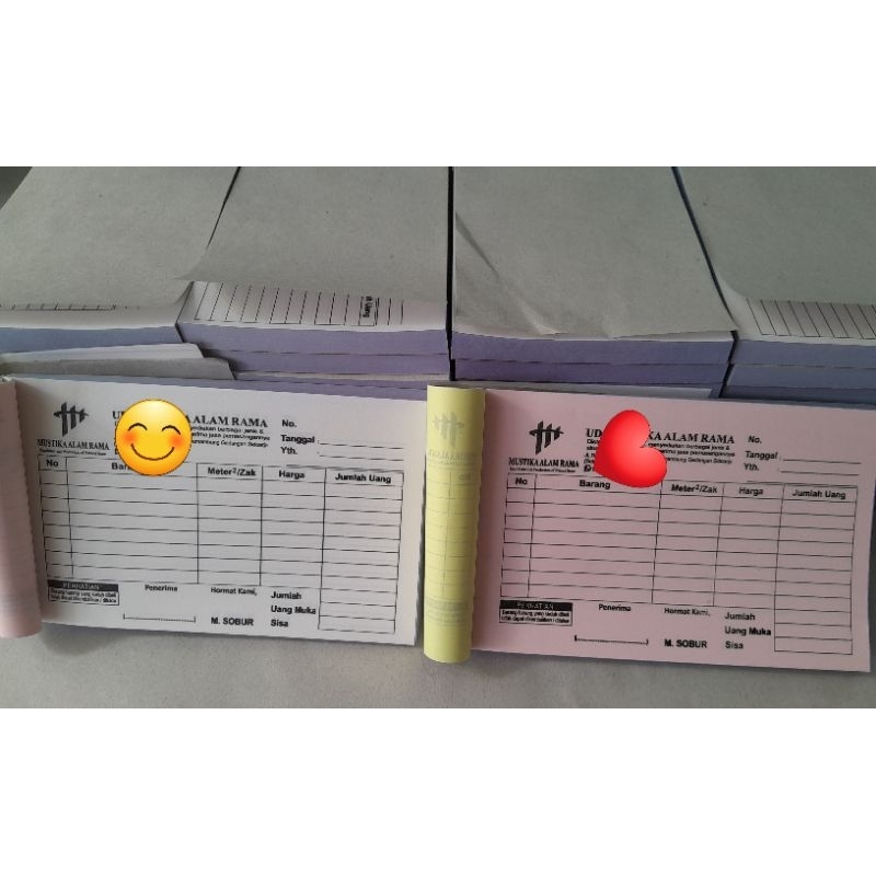 

Nota Custom 1/4 folio rangkap 2 (2 ply) ecer