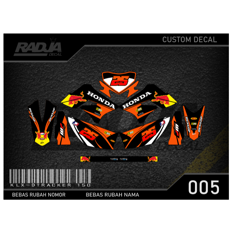 DECAL STICKER KLX/DTX 150 OLD (005) DEKAL STIKER FULLBODY DTRACKER D-TRACKER S/L LAMA 2009 2010 2011