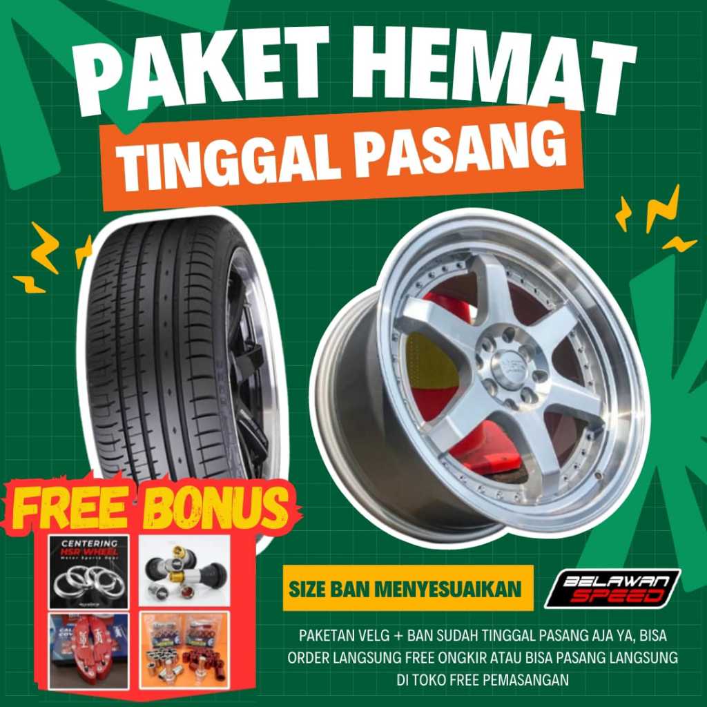 PAKET VELG PLUS BAN RING 17 MOBIL VIOS JAZZ YARIS MOBILIO HSR BORGO RING 17 R17