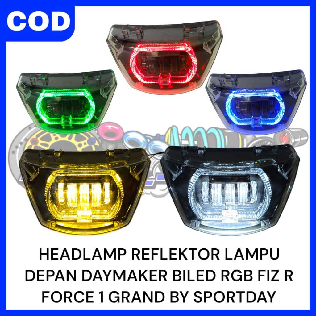 DAYMAKER LED FIZR FORCE1 GRAND LAMPU DEPAN LED NYALA RGB BY SPORTSDAY
