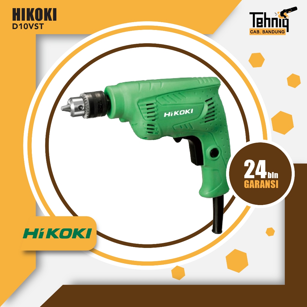 Hikoki Mesin Bor Listrik D10VST 10MM / Electric Drill 10MM Reversible Hikoki D 10 VST
