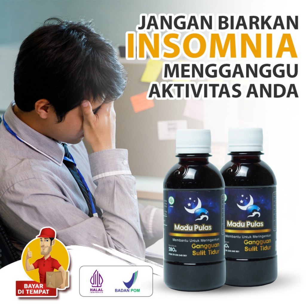 

Paket 2 Botol Madu Pulas Atasi Sulit Tidur Dan Insomnia Bikin Tidur Lebih Nyenyak Madu Pulas BPOM