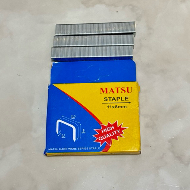

Anak hekter 8mm isi staples isi 1000pcs MATSU 11x8mm