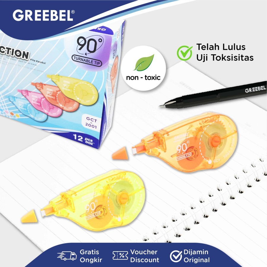 

CORRECTION TAPE TIP EX KERTAS GREEBEL GCT 2001 20 METER TERMURAH