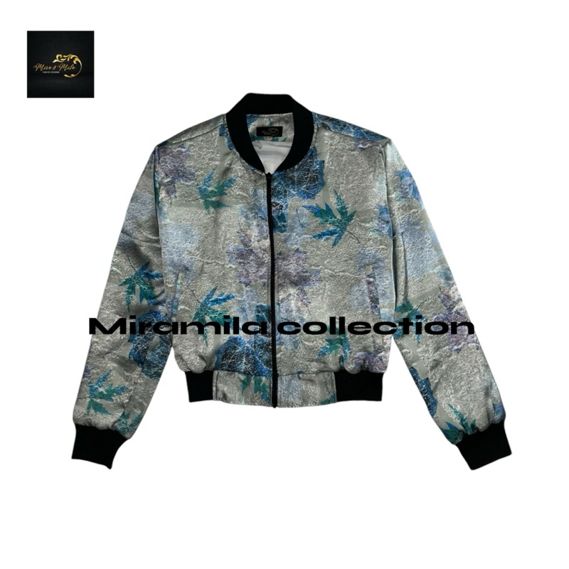 Miramila collection Bomber wanita / pria hoodie bahan silk