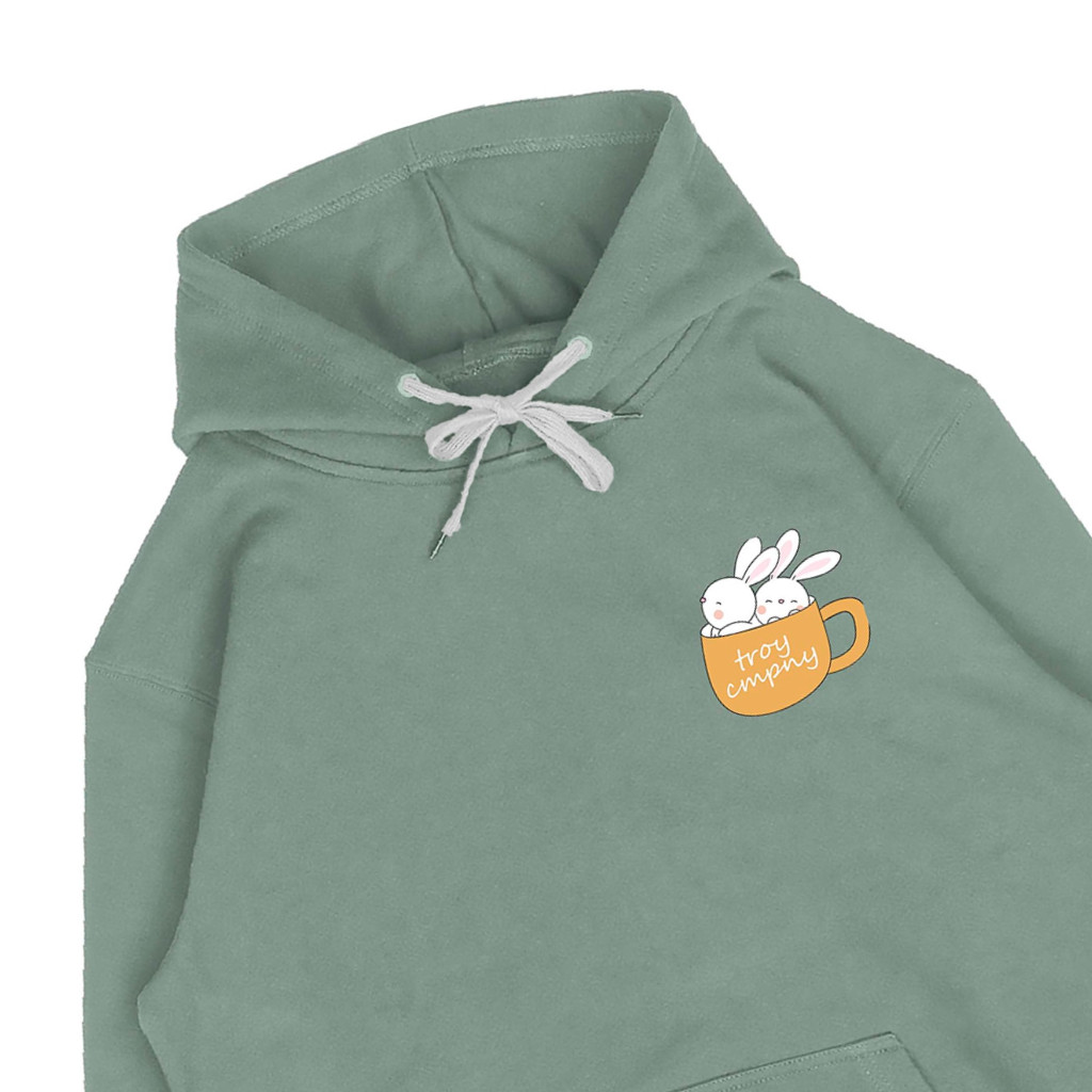 Troy Company Hoodie Green Mint Twin Bunny - Jaket Hoodie Hijau Mint KH 2624