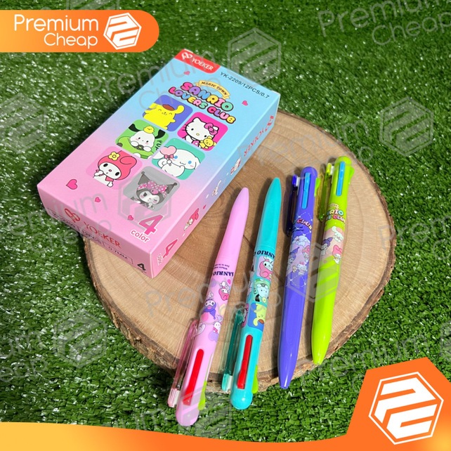 

[12 PCS] Pulpen Pen 4 Warna Yoeker Sanrio Club 0.7mm