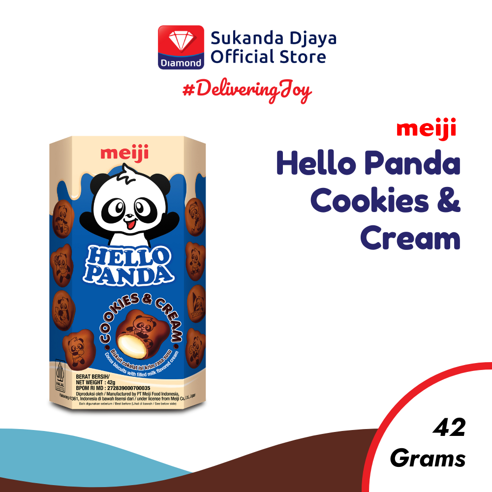 

Meiji Hello Panda Biskuit Cookies & Cream Snack Ringan 42 Gr