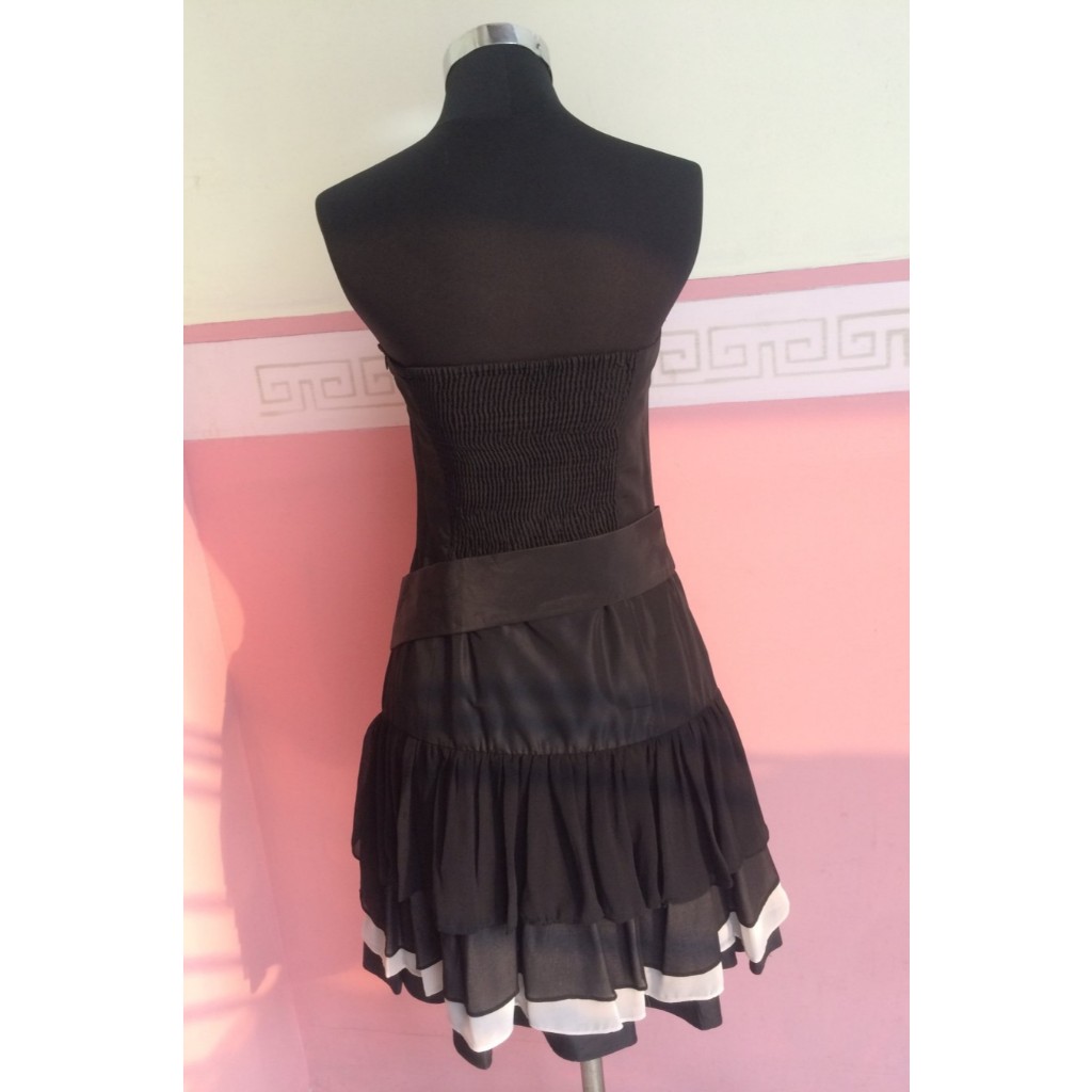 [Zara Basic] Midi Dress Black Asli Original Party Dress Gown Gaun