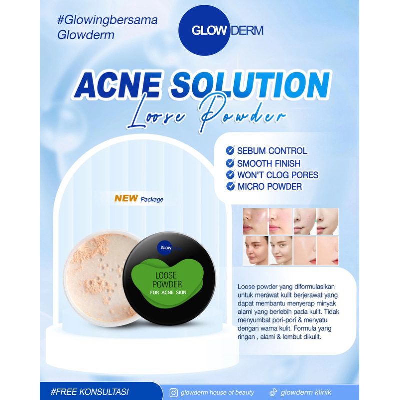 GLOWDERM - Loose Powder Acne | Bedak Tabur