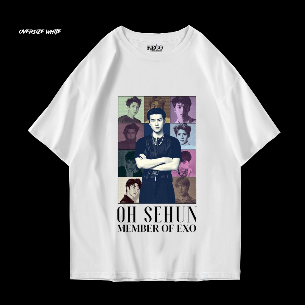 Fiego "OH SEHUN" | Premium White Oversize T-Shirt | White TShirt