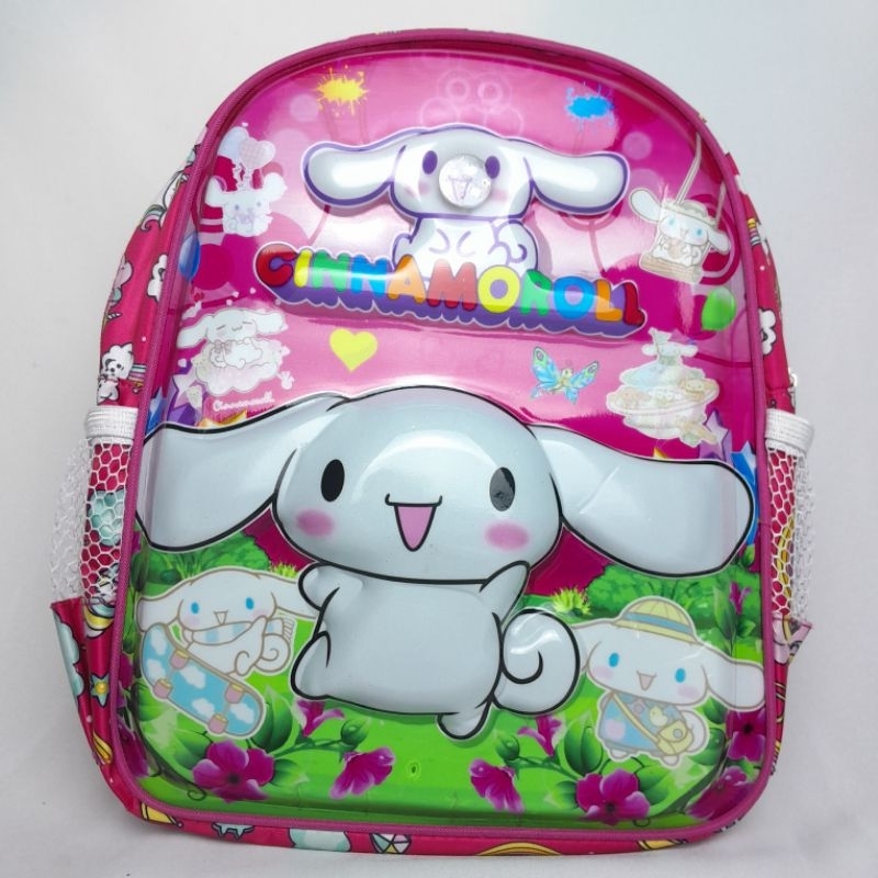 tas anak perempuan CINAMOROLL PAUD 3d+leD, tas anak PAUD perempuan 1-3tahun,tas anak karakter 3d+LED