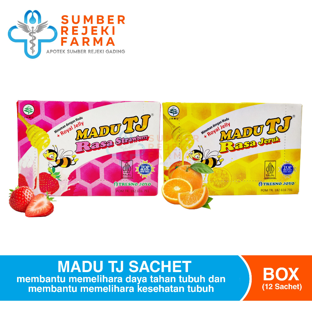 

Madu TJ Sachet Jeruk dan Strawberry Box isi 12