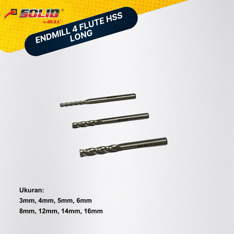 SOLID HSS 6mm long endmill 4flute