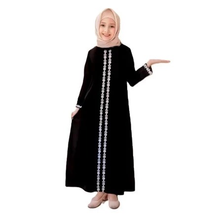 Gamis Anak Perempuan Malaysia Hlilyah Rempel Plus Renda Muslimah Tanggung Terbaru Kekinian Usia 6 Sa