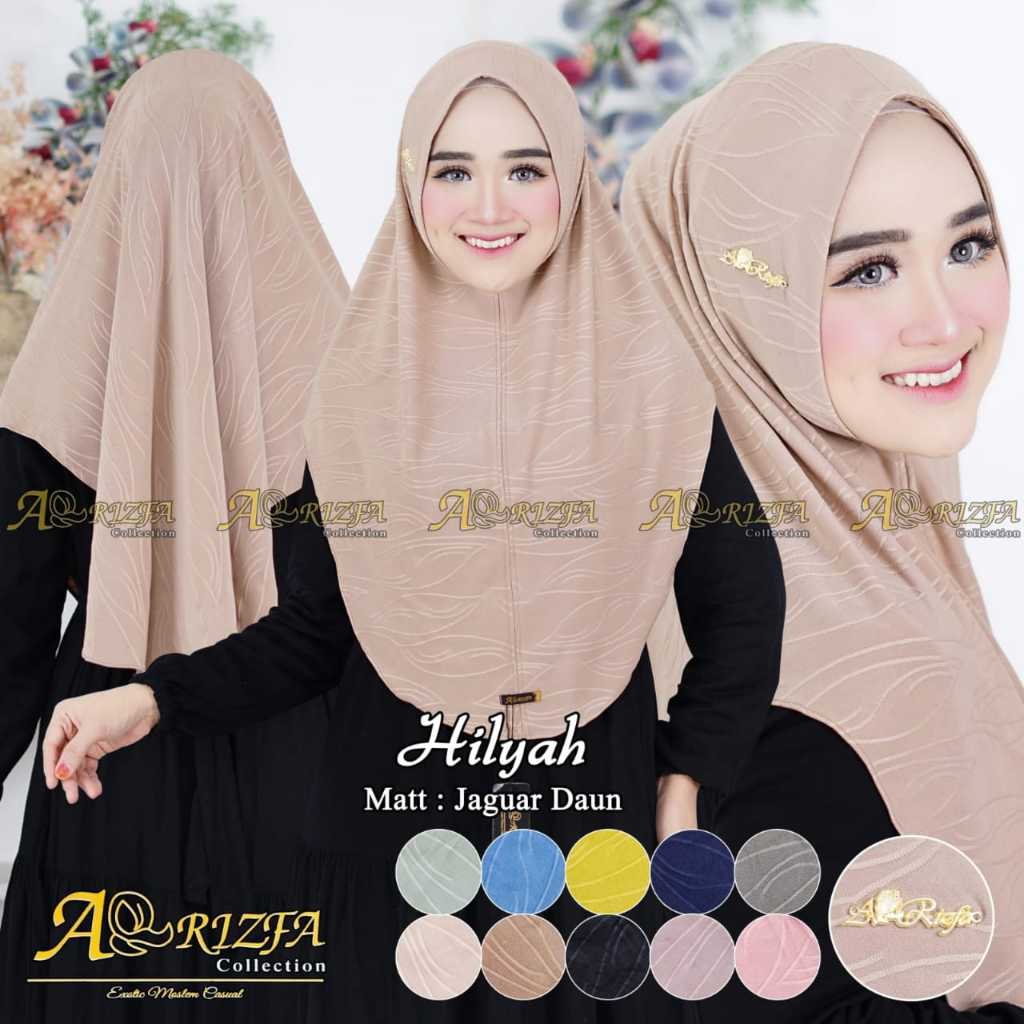 Hijab/Jilbab Bergo Instan Simpel Hilyah Jersey Motif Jaguar Daun Ori Arrizfa