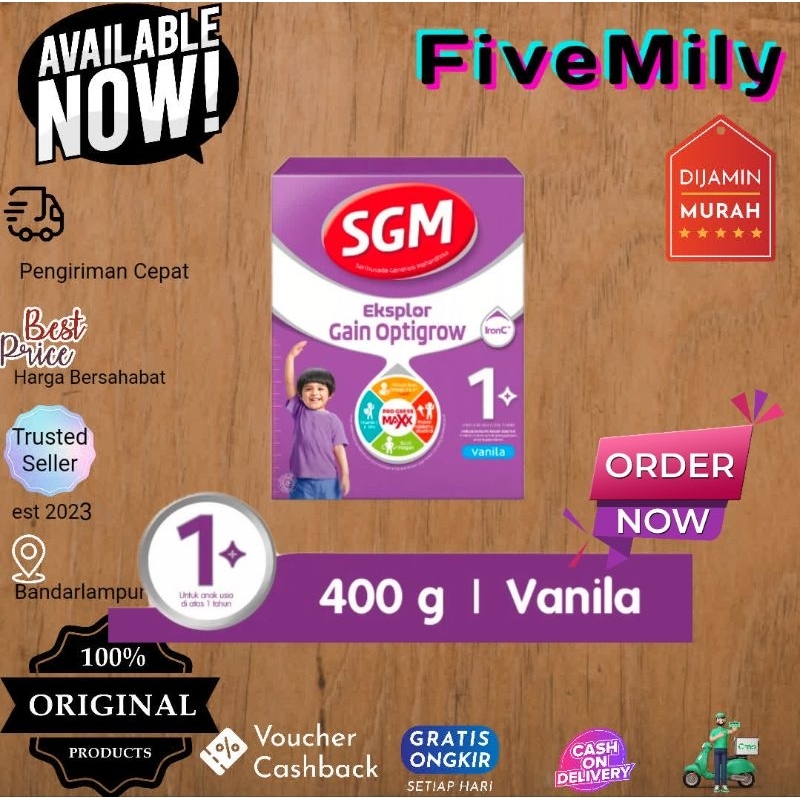 SGM Eksplor Gain 1+ Optigrow Vanila 400 gr