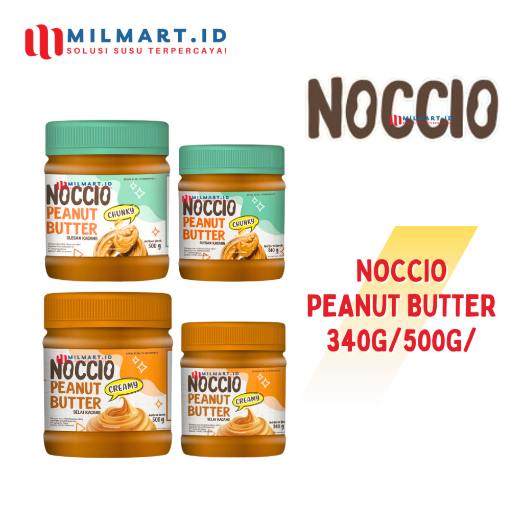 

NOCCIO OLESAN KACANG SELAI 340G/500G NOCCIO CREAMY/NOCCIO CHUNKY PEANUT BUTTER JAM