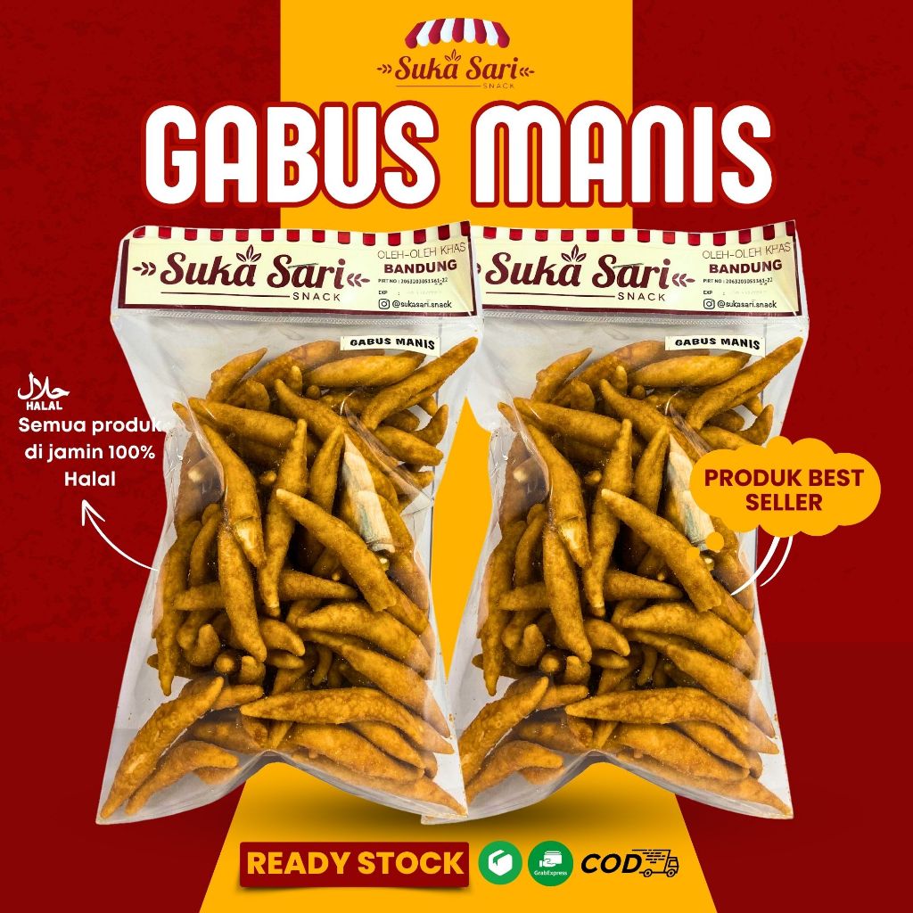 

Gabus Manis Cemilan Snack Oleh-Oleh Bandung | Sukasari Snack