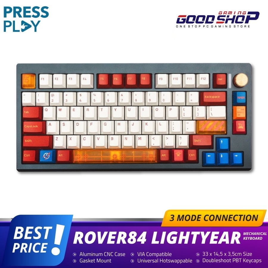 Press Play ROVER84 Lightyear Edition Wireless CNC Aluminium Mechanical Keyboard