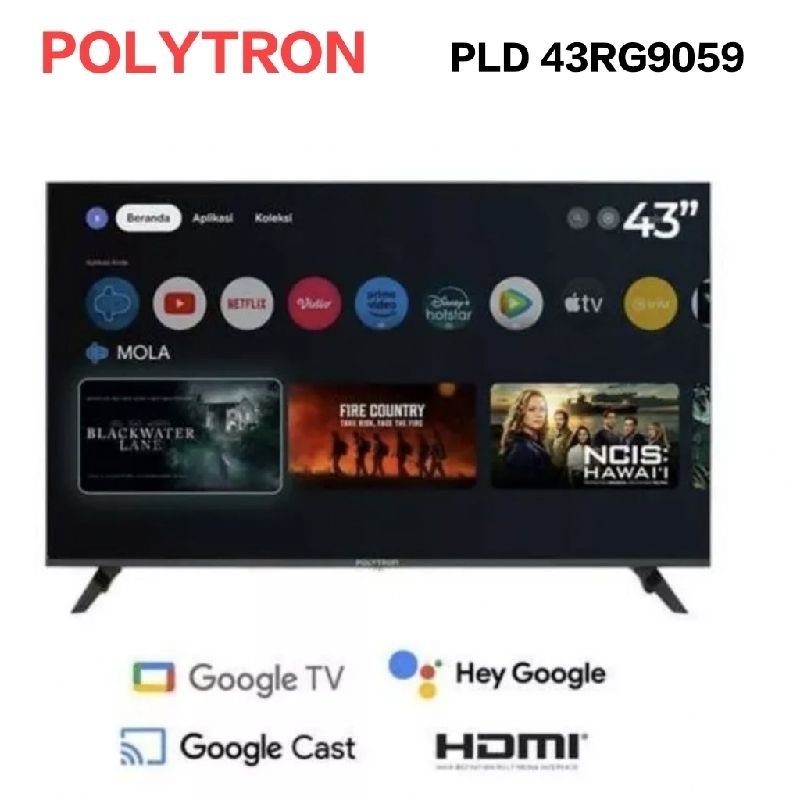 TV Android Polytron 43 Inchi PLD 43RG9059 Remot Voice Full HD