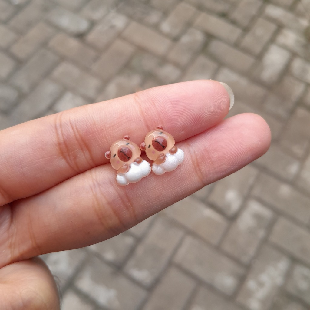 ANTING TUSUK PLASTIK  CAPYBARA / ANTING HYPOALLERGENIC KAPIBARA / ANTING ANTI ALERGI / ANTING KOREA 