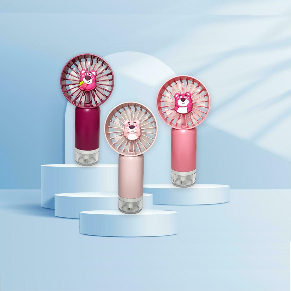 Kipas Nano Spray Fan Portable Mini Fan Karakter Lucu 3-Speed Wind