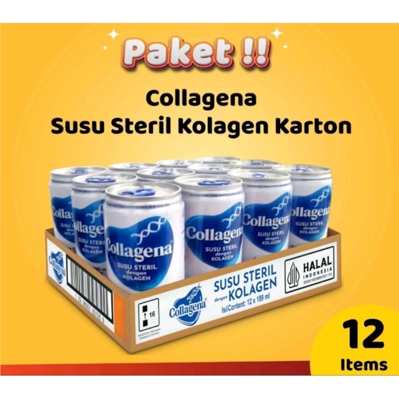 

COLLAGENA [1 DUS isi 12 Kaleng] - Susu Steril Kolagen 1000mg