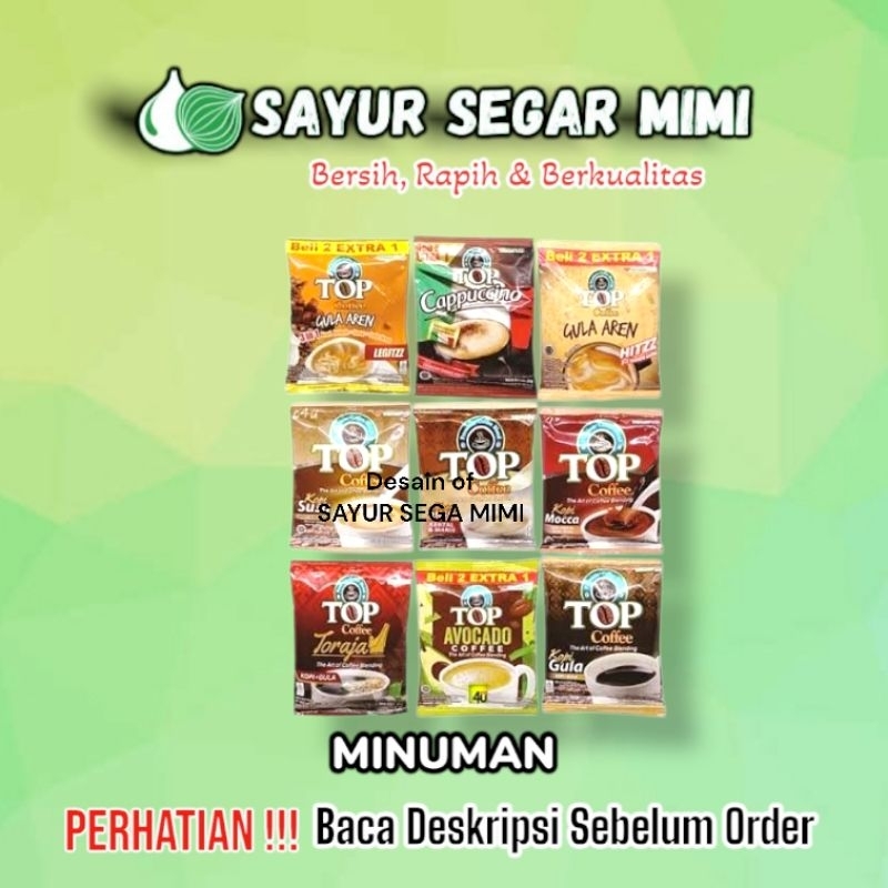 

Torabika Creamylatte/ top gula aren/ Torabika moca/ Torabika capuccino / drink beng beng / goodday / top capucino - Sayur Segar Mimi