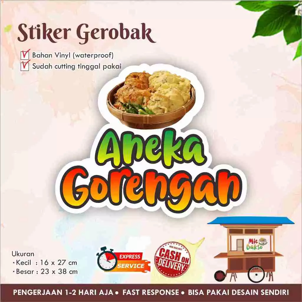 

STIKER KACA GEROBAK VINYL ANEKA GORENGAN / LABEL MAKANAN