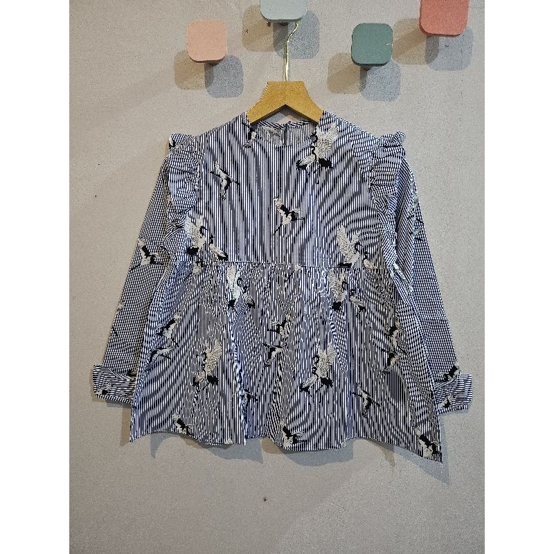 atasan blouse remaja (anak tanggung) stripe bangau