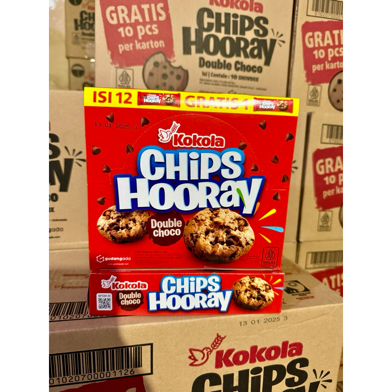 

Kokola chips Horray box 1 karton isi 10 box
