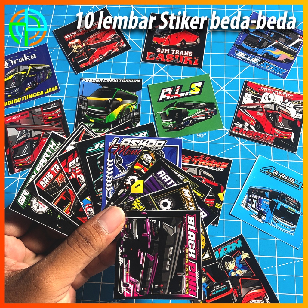 

(dapat 10 ) Stiker Bus Kotak Vinyl Tahan Air Glosy Stiker Bus Mania Murah