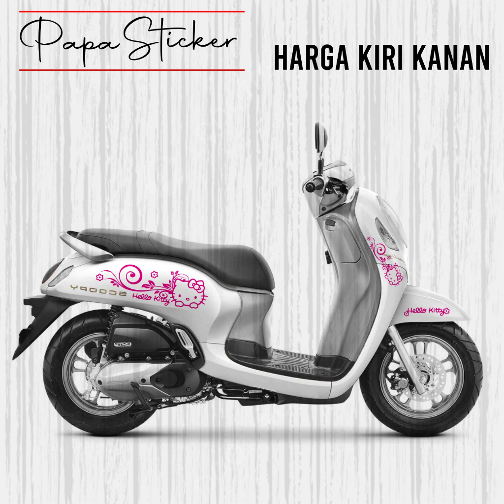 STIKER HONDA SCOOPY ALL TYPE HELLO KITTY CUTTING STICKER MOTOR MURAH VARIASI