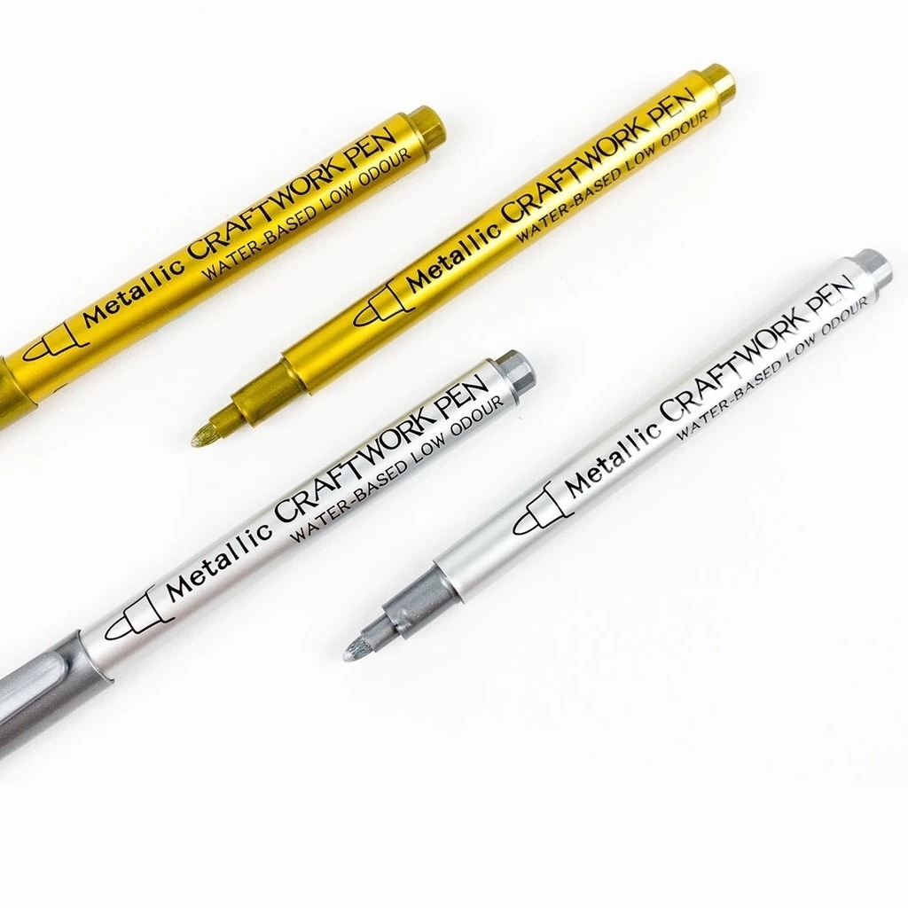 

JAEMIPURPLE | Perak / Metallic Craftwork /Pena / Spidol Warna / Tinta Metalik Emas / Scrapbook Pen / Paint Marker GN-550 Gold / Silver