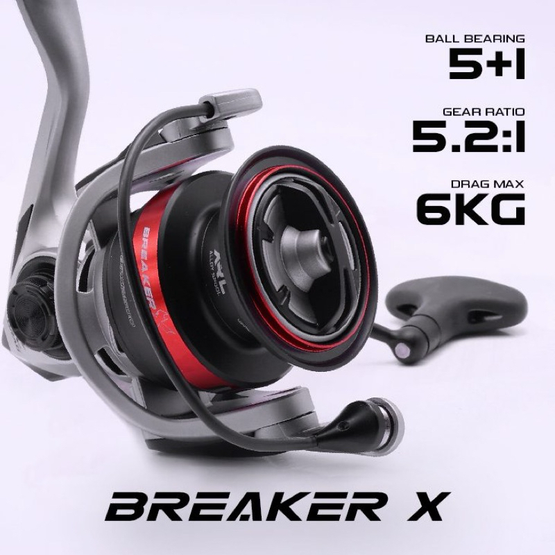 REEL PANCING EUPRO BREAKER X BRX1500 - BRX2500 RED/ORANGE SPINNING POWER HANDLE