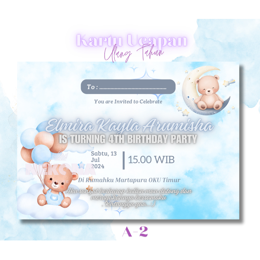 Kartu Ucapan/Sticker Box Ulang Tahun/Stiker aqiqah
