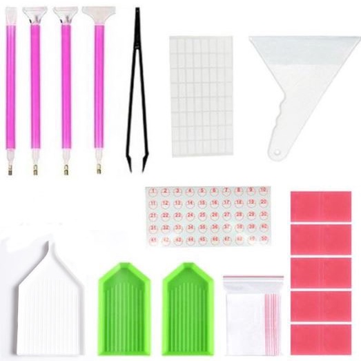 

Baru Viral 5D DIY Diamond Painting Set Tool Kit Peralatan Alat Tray Pen Glue Accessories Tag Tweezer Pinset