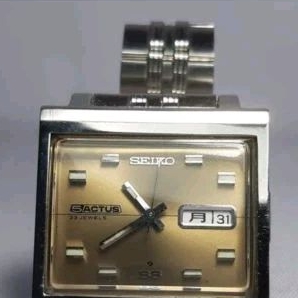 Seiko 5 Actus SS Automatic Square Light Brown Dial JDM Vintage Watch Limited Edition Very Super Rare
