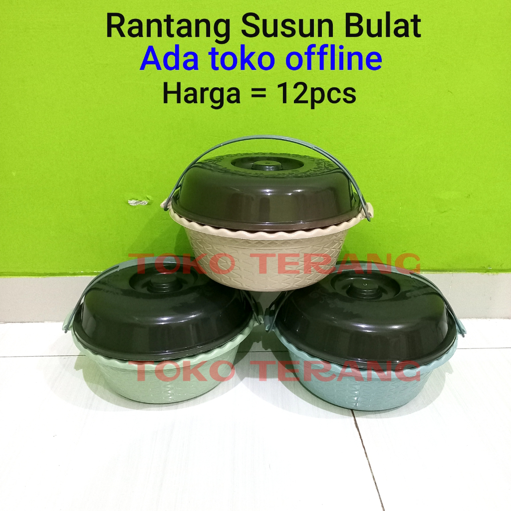 12PCS Rantang susun bulat rantang hajatan besar rantang plastik rantang piknik souvenir berkatan sel
